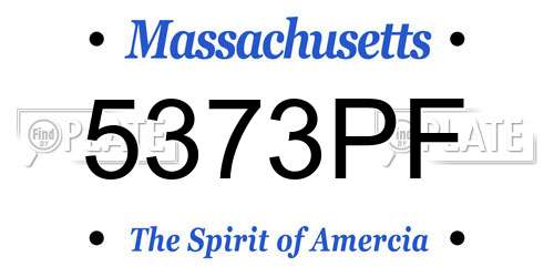 5373PF Massachusetts License Plate