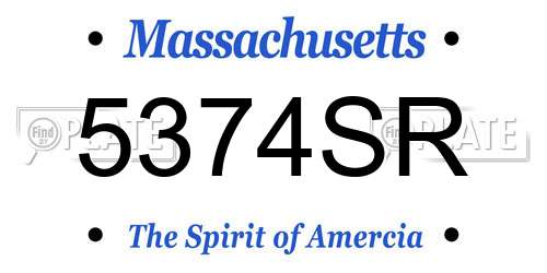5374SR Massachusetts License Plate