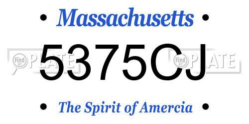 5375CJ Massachusetts License Plate