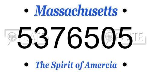 5376505 Massachusetts License Plate