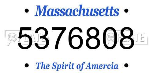 5376808 Massachusetts License Plate