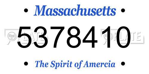 5378410 Massachusetts License Plate