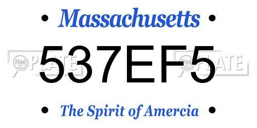 537EF5 Massachusetts License Plate