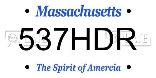 537HDR Massachusetts License Plate