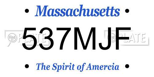 537MJF Massachusetts License Plate