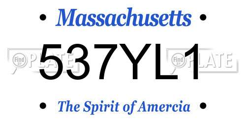 537YL1 Massachusetts License Plate