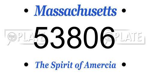53806 Massachusetts License Plate