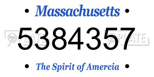 5384357 Massachusetts License Plate