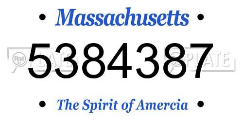 5384387 Massachusetts License Plate