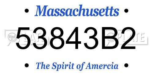 53843B2 Massachusetts License Plate
