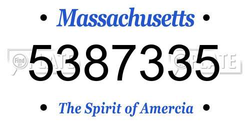 5387335 Massachusetts License Plate