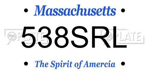 538SRL Massachusetts License Plate