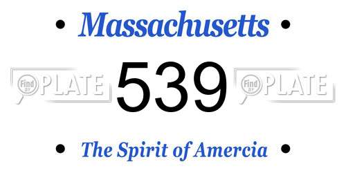 539 Massachusetts License Plate