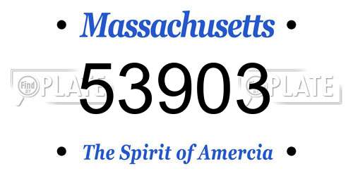 53903 Massachusetts License Plate