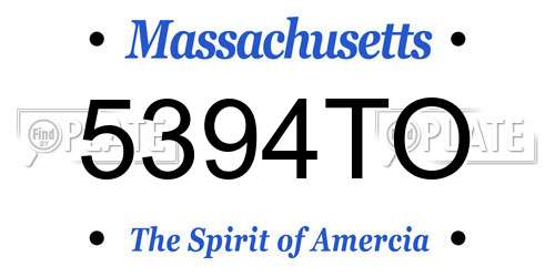 5394TO Massachusetts License Plate