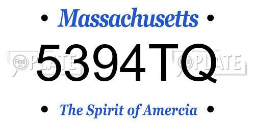 5394TQ Massachusetts License Plate
