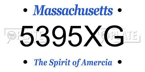 5395XG Massachusetts License Plate
