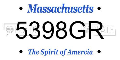 5398GR Massachusetts License Plate