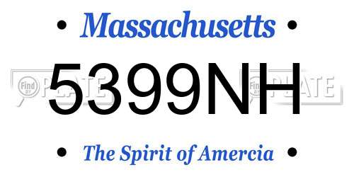 5399NH Massachusetts License Plate
