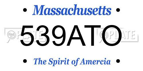 539ATO Massachusetts License Plate