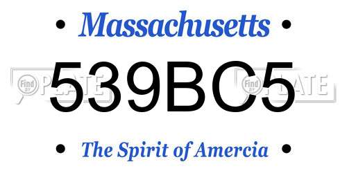 539BC5 Massachusetts License Plate
