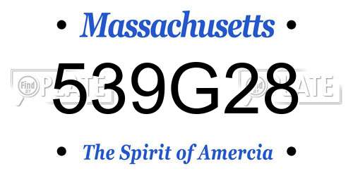 539G28 Massachusetts License Plate