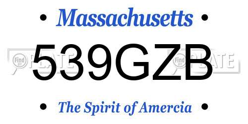 539GZB Massachusetts License Plate