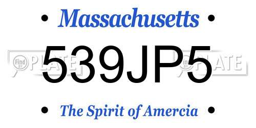 539JP5 Massachusetts License Plate