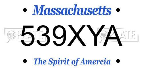 539XYA Massachusetts License Plate