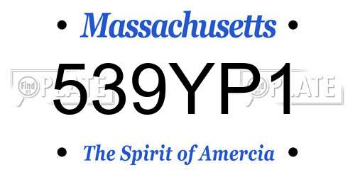 539YP1 Massachusetts License Plate
