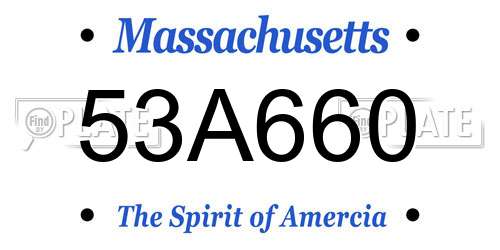 53A660 Massachusetts License Plate