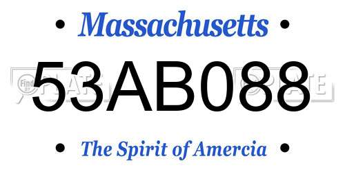 53AB088 Massachusetts License Plate