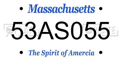 53AS055 Massachusetts License Plate