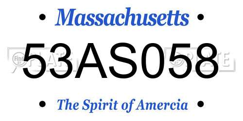 53AS058 Massachusetts License Plate