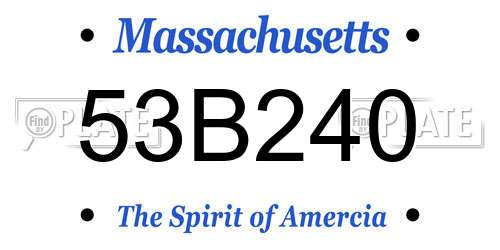 53B240 Massachusetts License Plate