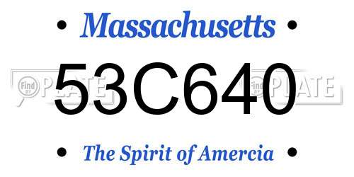53C640 Massachusetts License Plate