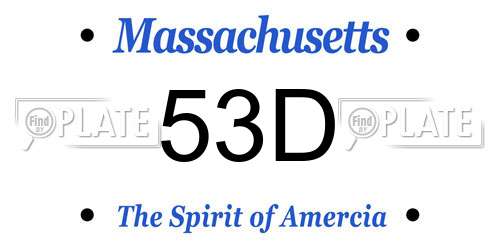 53D Massachusetts License Plate