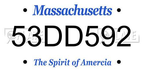 53DD592 Massachusetts License Plate