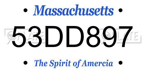53DD897 Massachusetts License Plate