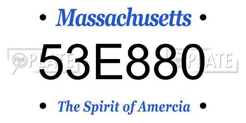 53E880 Massachusetts License Plate