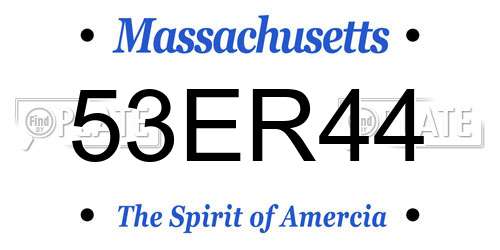 53ER44 Massachusetts License Plate
