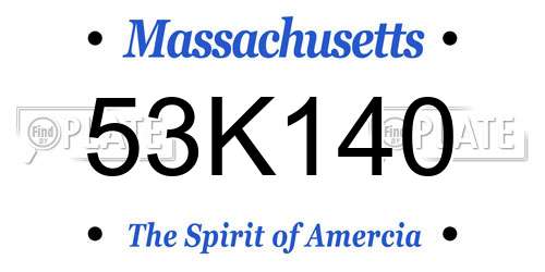 53K140 Massachusetts License Plate