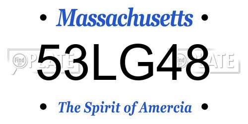 53LG48 Massachusetts License Plate