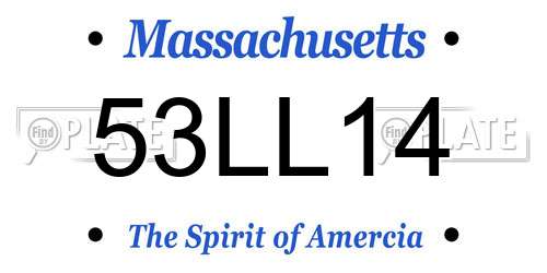 53LL14 Massachusetts License Plate