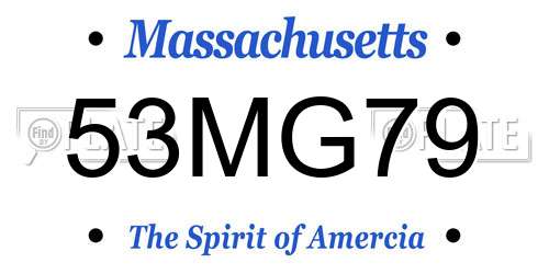 53MG79 Massachusetts License Plate