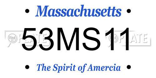 53MS11 Massachusetts License Plate