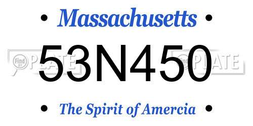 53N450 Massachusetts License Plate