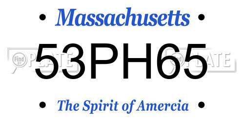 53PH65 Massachusetts License Plate
