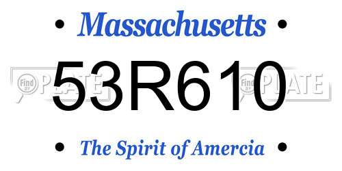 53R610 Massachusetts License Plate