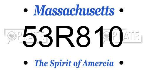 53R810 Massachusetts License Plate